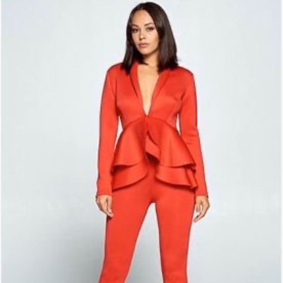 2-Piece Peplum Pant Suit - Picture 1 of 3